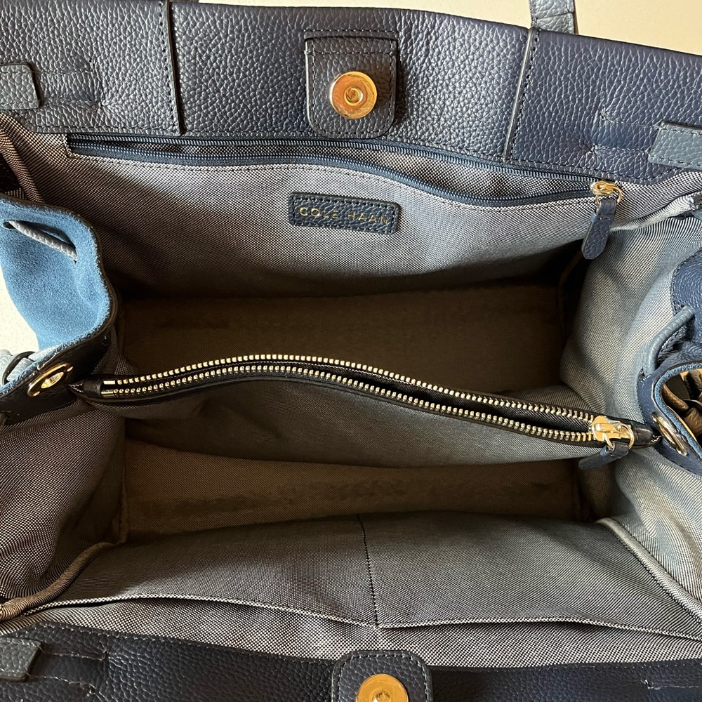 Cole Haan Grand Ambition Side Cinch Satchel, Navy/Blue - Picture 8 of 12